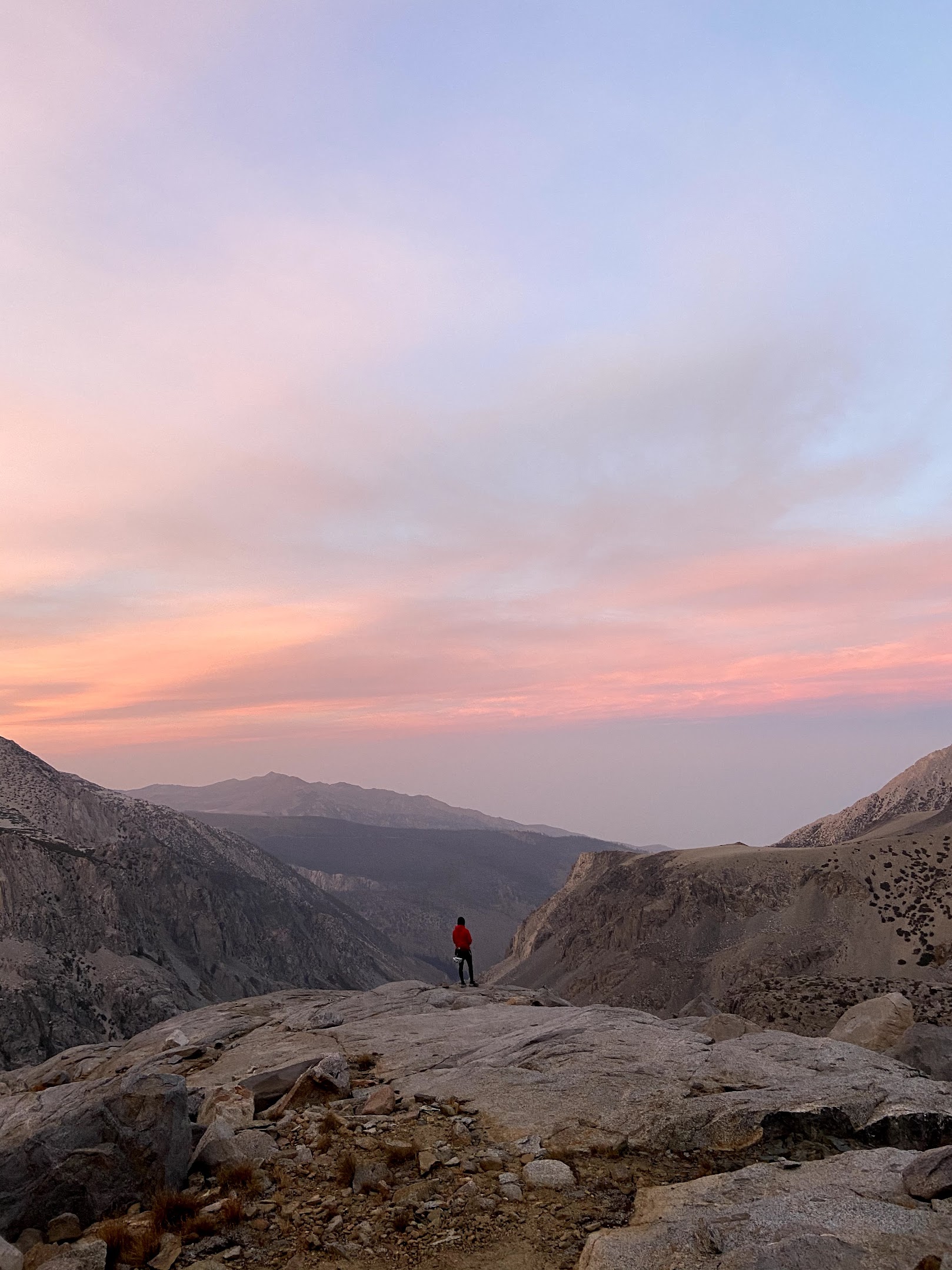 Sunrise while descending Middle Palisade